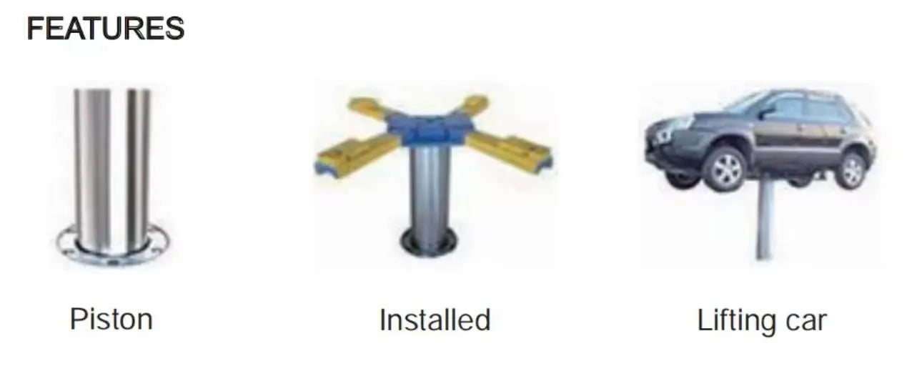 In-ground single post car lift – X shape