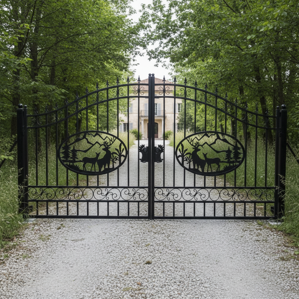 Driveway Steel Gate / Metal Garden Gate 20′ Wide