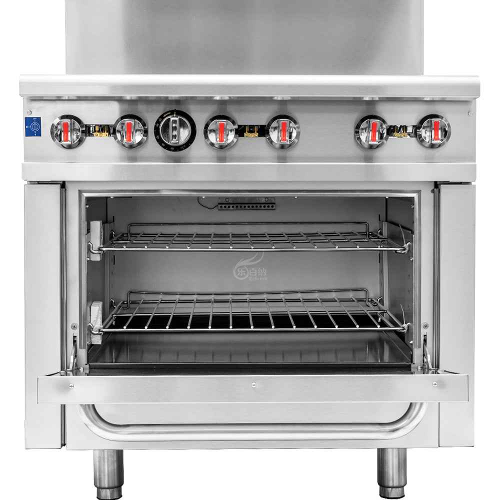 Commercial 6 Stove Gas Range Cooker with Gas Oven for Restaurant (RGR36)