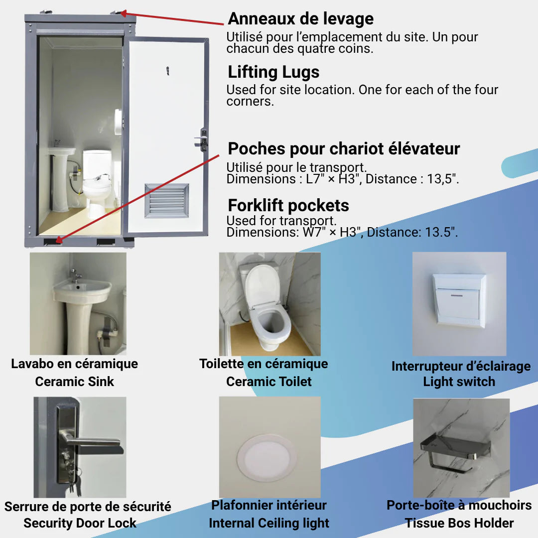 Portable Toilet with Single Closestools