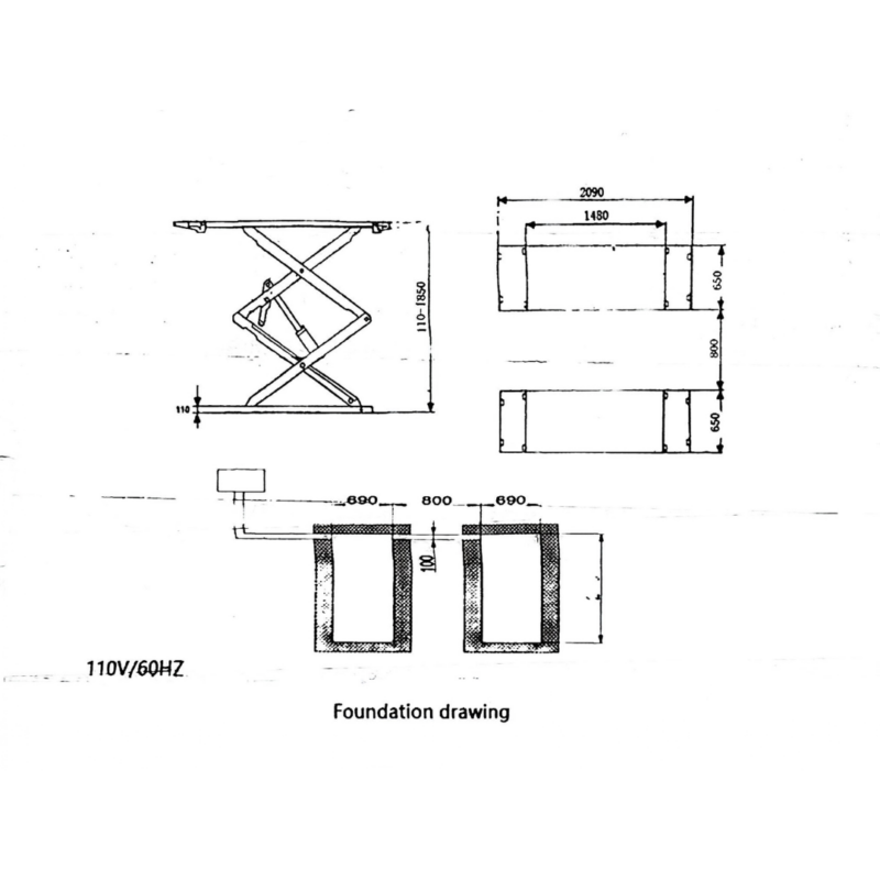 7,800lb Full Rise Scissor Lift (FRSL78) - Image 5